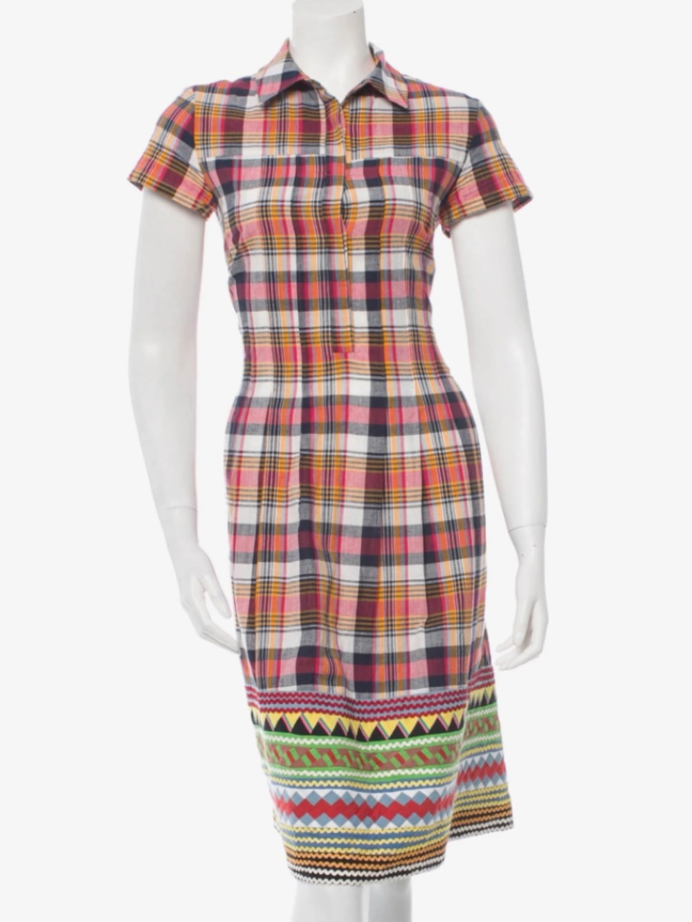 SUNO Plaid Shirt Dress